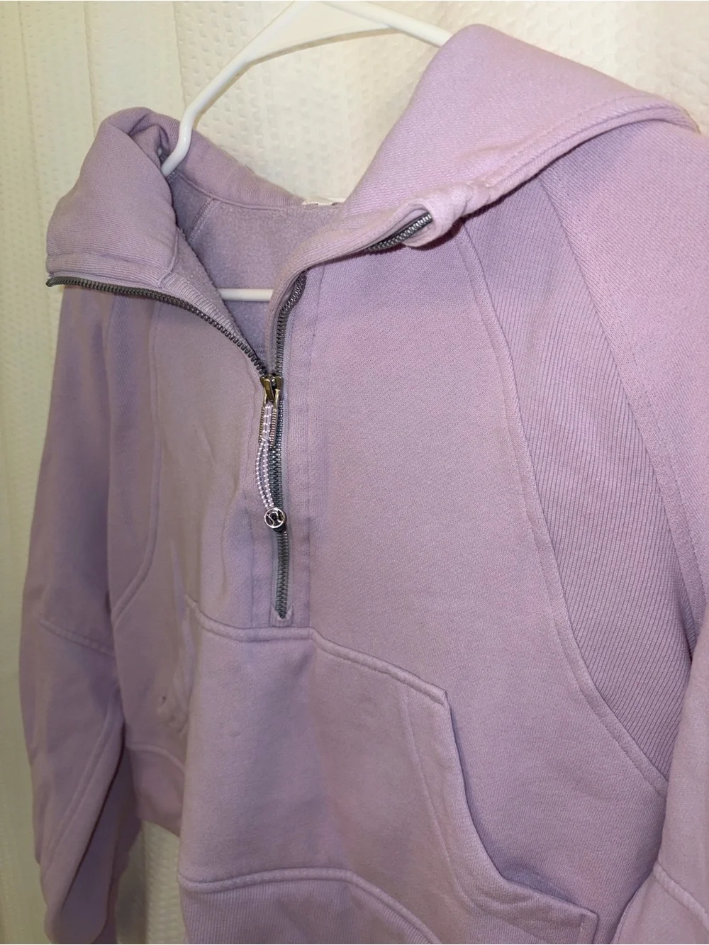 lululemon Cropped Half-Zip Hoodie • size XS/S • lilac